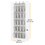 Whitmor 20-Pocket Over-the-Door Shoe Rack, Gray (5455-10-CTF)