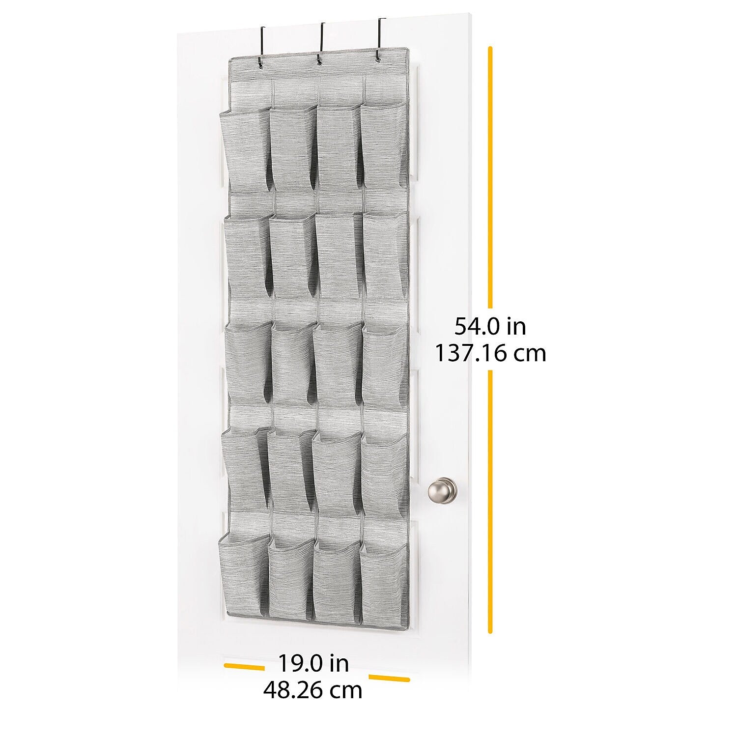Whitmor 20-Pocket Over-the-Door Shoe Rack, Gray (5455-10-CTF)