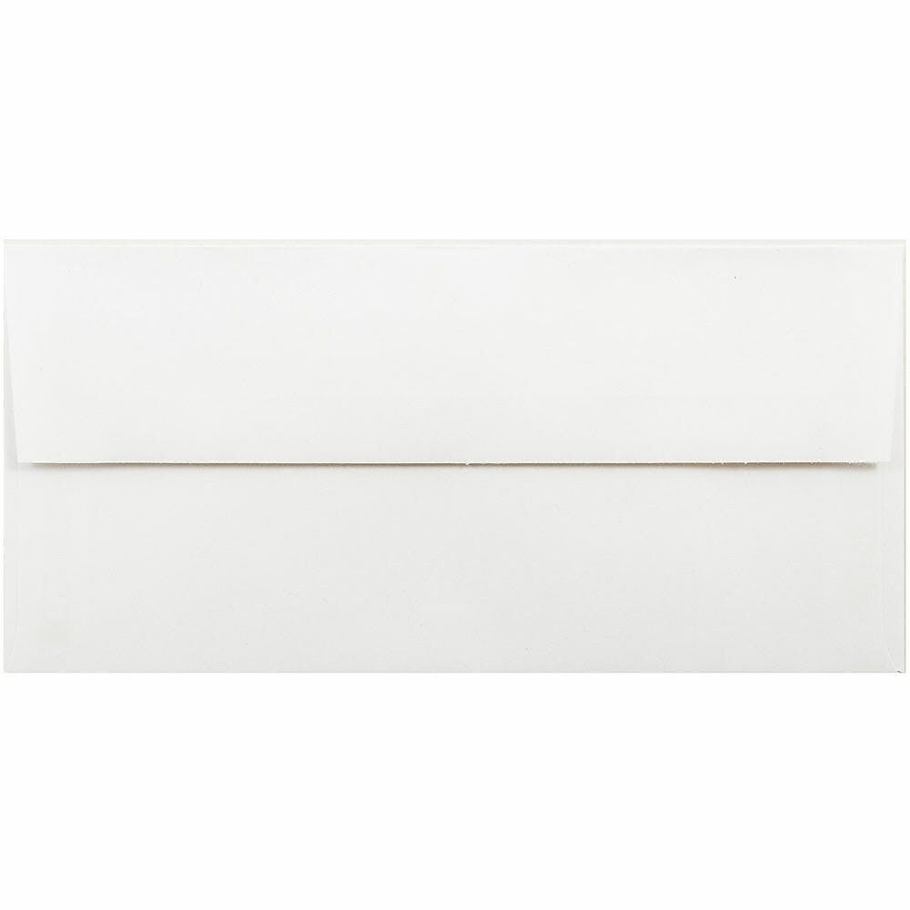 JAM Paper Booklet Envelope 3 7/8" x 8 7/8", White with Gold Foil, 100/Pack (32430262d)
