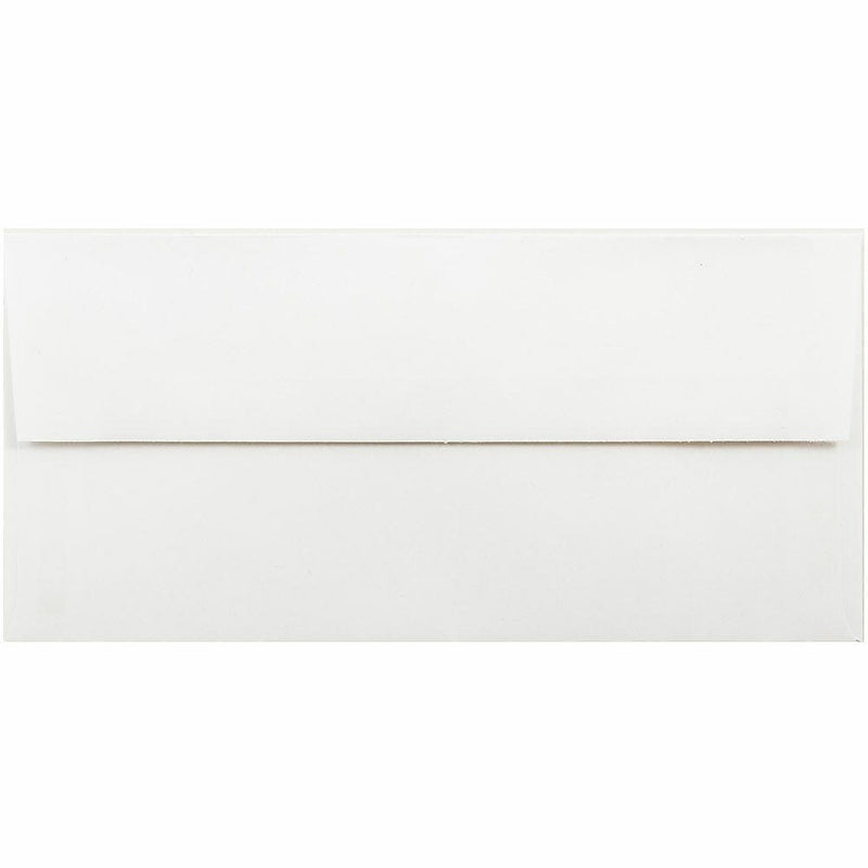 JAM Paper Booklet Envelope 3 7/8" x 8 7/8", White with Gold Foil, 100/Pack (32430262d)