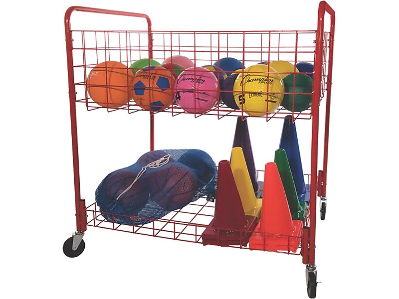 Champion Sports Back Ease Storage Cart, Red (OCLX)