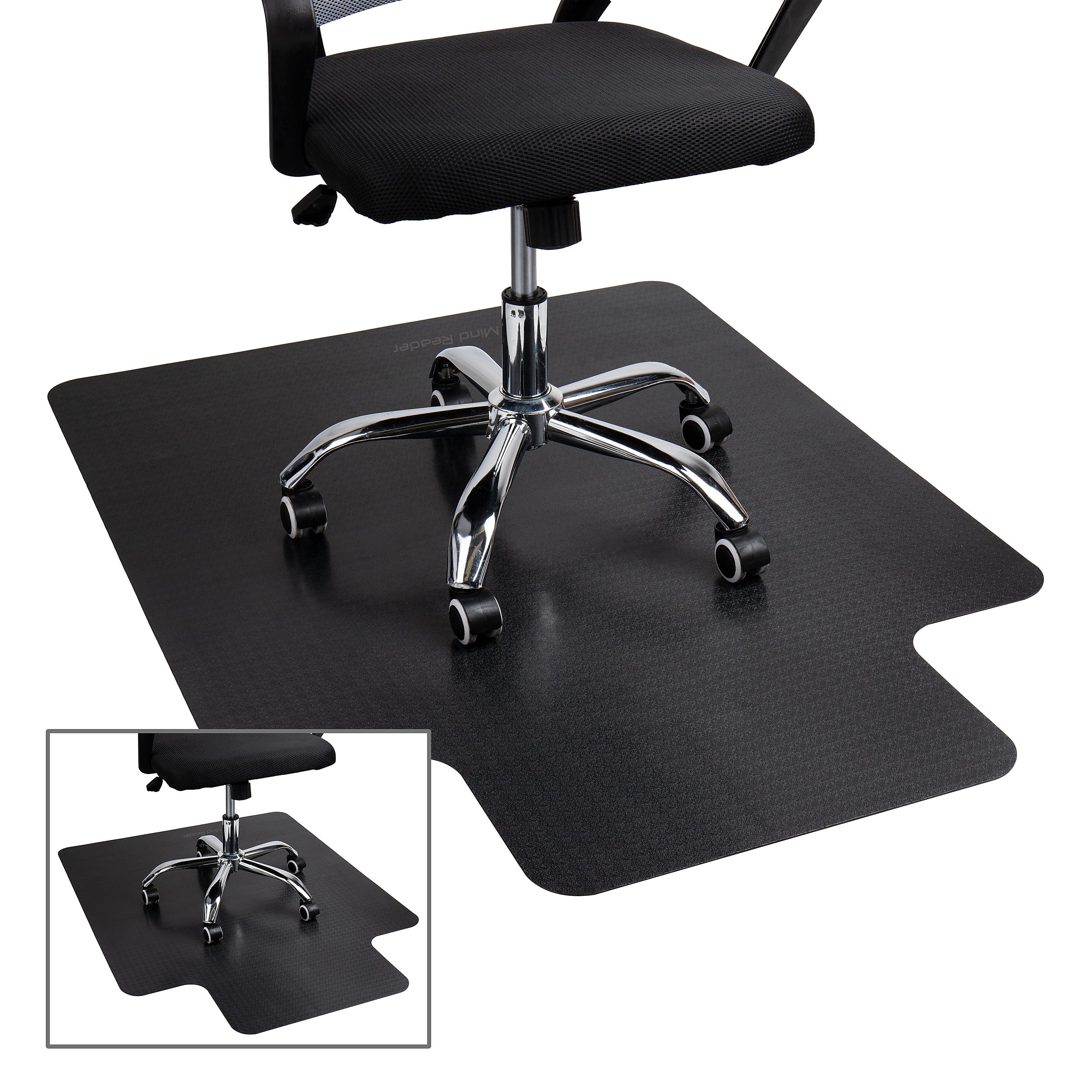 Mind Reader Hard Floor Chair Mat with Lip, 36" x 48'',Set of 2, Black (2OFFCMAT-BLK)