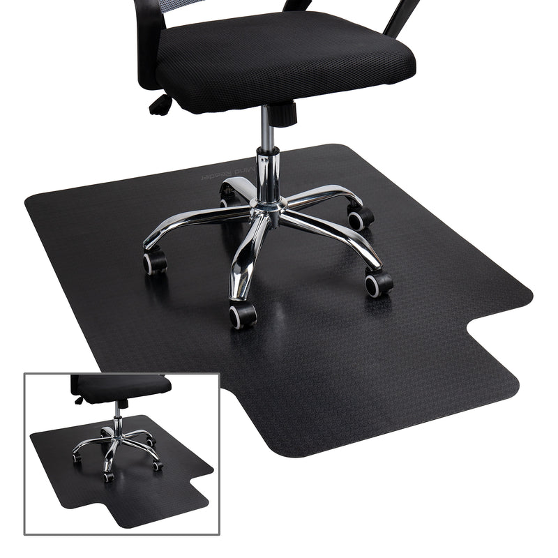 Mind Reader Hard Floor Chair Mat with Lip, 36" x 48'',Set of 2, Black (2OFFCMAT-BLK)