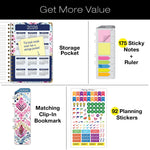 2025-2026 Global Printed Products Boho Ikat 5.5" x 8" Weekly & Monthly Planner, Paper Cover, Multicolored (NAD26-58-83)