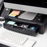 Mind Reader Monitor Stand Riser with Drawer Storage, Up to 22 lbs., Black (DRPLMONST-BLK)