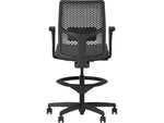 HON Ignition 2.0 ReActiv Back Vinyl Task Stool with Footrest and Lumbar Support, Black  (HITSRA.S0.F.H.0S.SX23.BL.SB.T)
