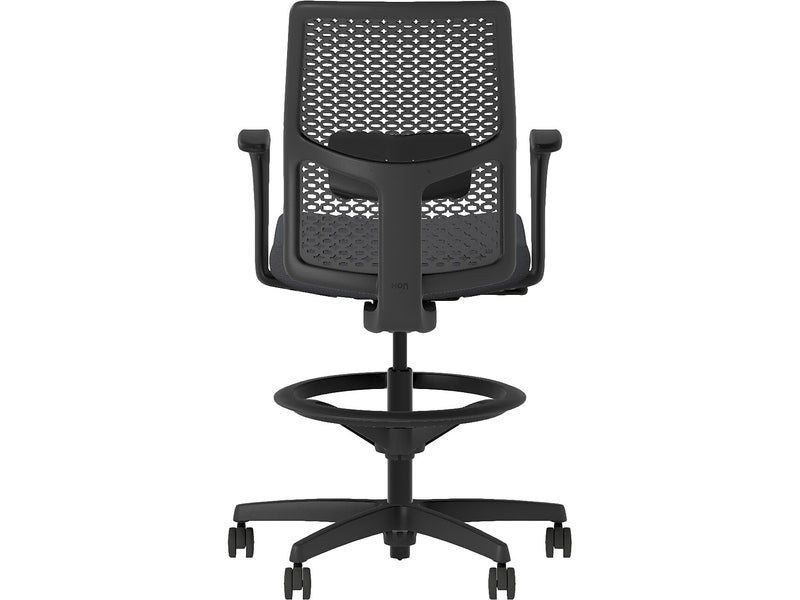 HON Ignition 2.0 ReActiv Back Vinyl Task Stool with Footrest and Lumbar Support, Black  (HITSRA.S0.F.H.0S.SX23.BL.SB.T)
