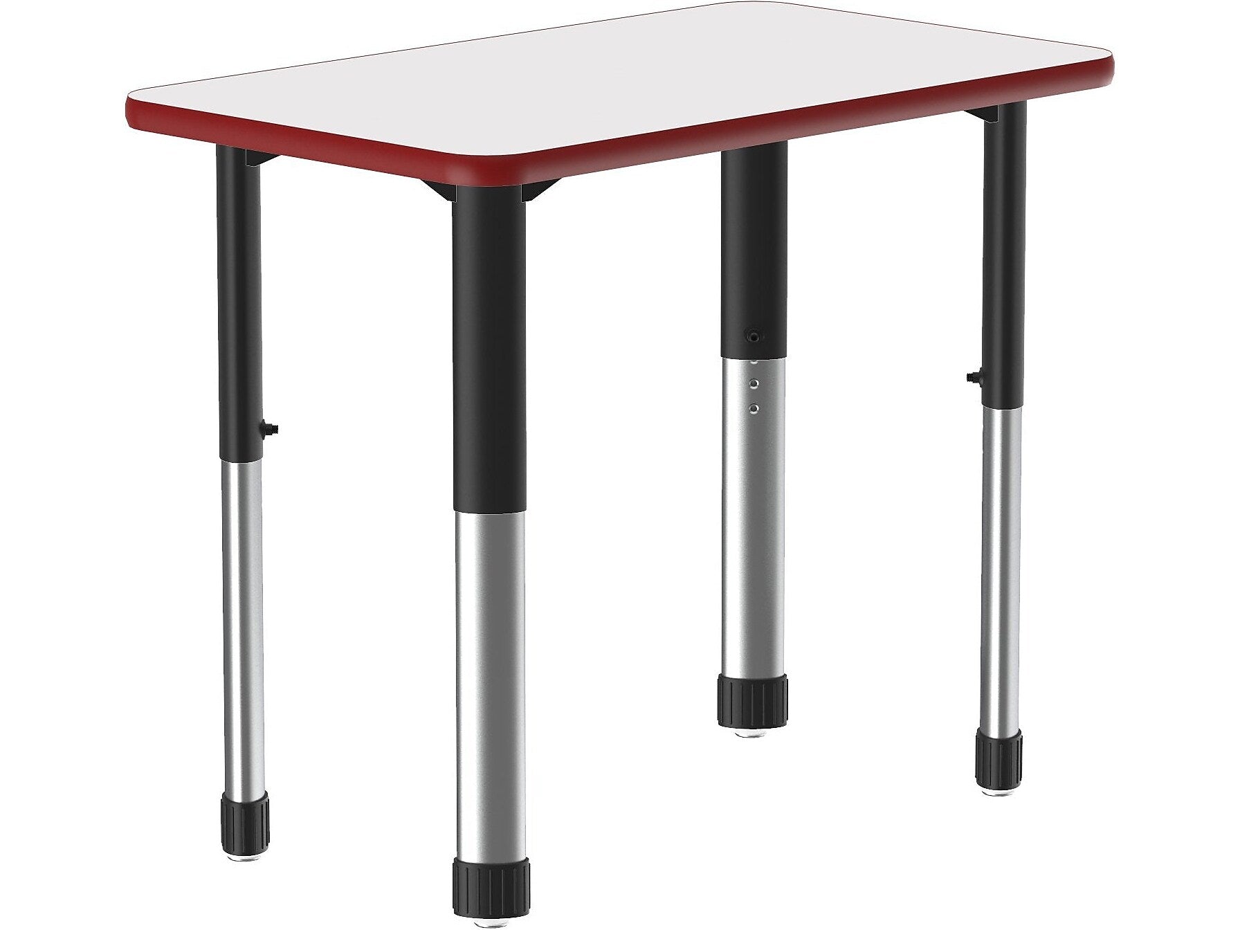 Correll Rectangular Activity Table, 34" x 20", Height-Adjustable, Frosty White/Red (AD3420DE-REC-80)