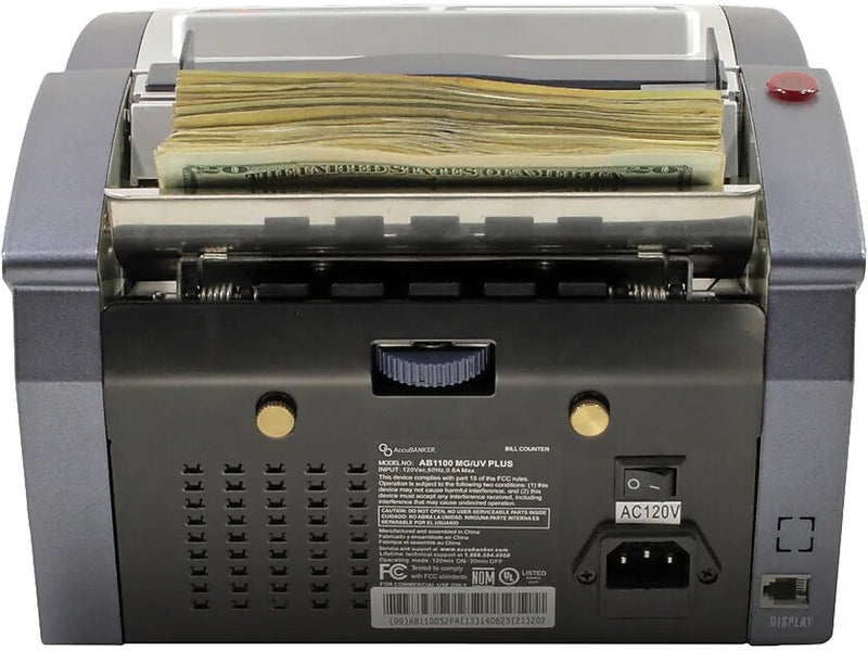 AccuBANKER Retail-Grade Bill Counter, Gray/White (AB1100)