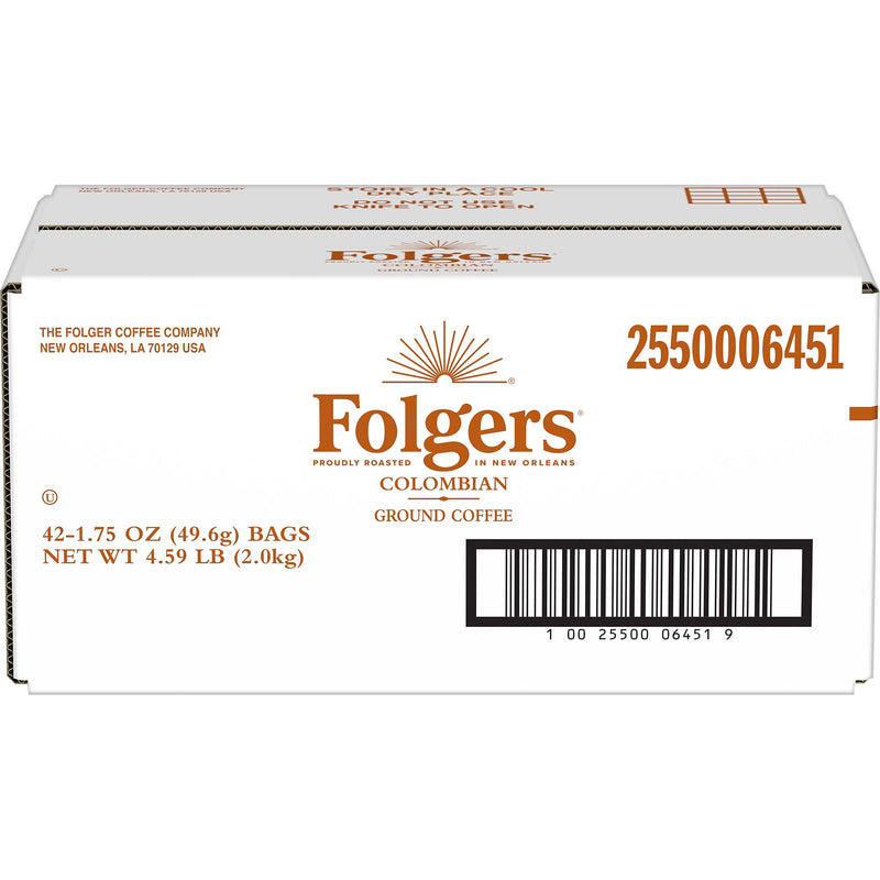 Folgers 100% Colombian Coffee Packet, Medium Dark Roast, 1.75 oz., 42/Carton (PRO20022)