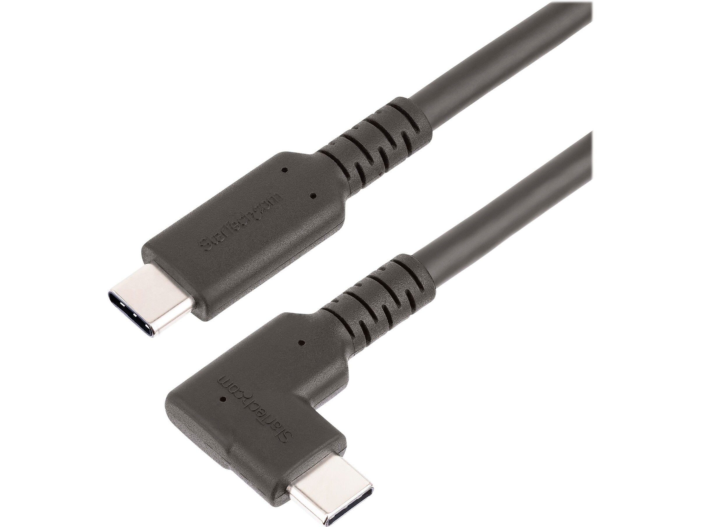 StarTech 6.6ft USB-C Cable, Right-Angled, USB 5Gbps, 100W (5A) PD, 4K 60Hz DP Alt Mode, Rugged USB C Cord, Thunderbolt Compat
