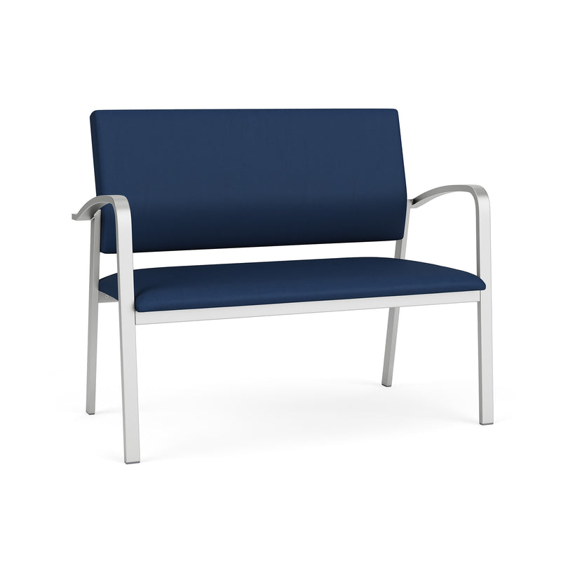 Lesro Newport 43.5"W Vinyl Loveseat, Patriot Plus Imperial Blue/Silver (NP1501.SSV-01PPIB)