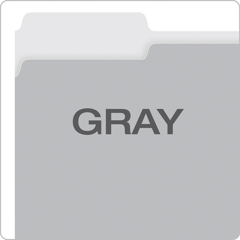 Pendaflex Recycled File Folder, 1/3-Cut Tab, Letter Size, Gray, 100/Box (4210 1/3 GRA)