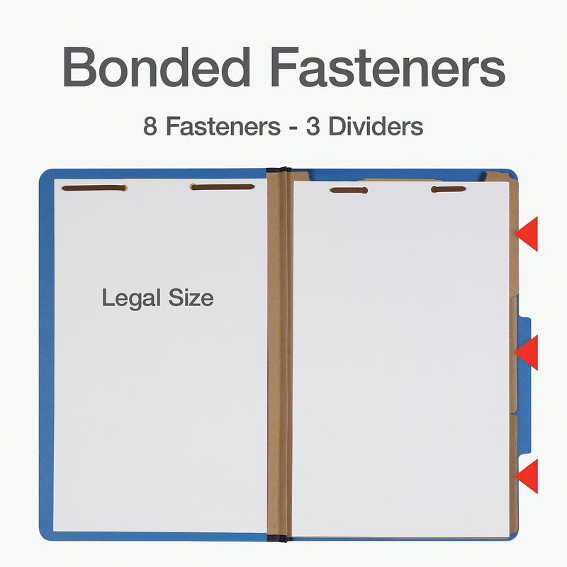 Pendaflex Heavy Duty Classification Folder, 3-Dividers, 3" Expansion, Legal Size, Blue, 10/Box (1006944)