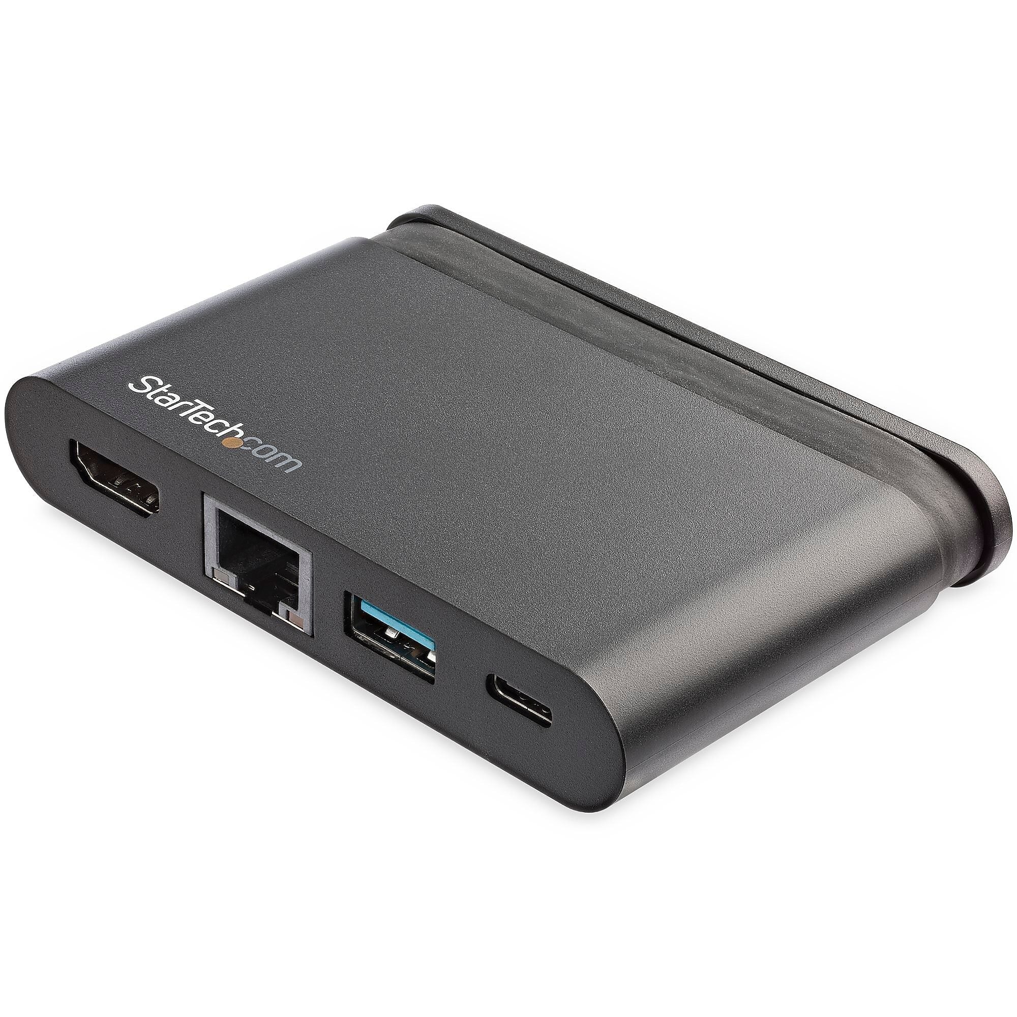 StarTech.com USB-C to HDMI/USB-A/GbE Multiport Adapter, Male to Female, 100W PD, Mini Laptop Dock (DKT30CHCPD)