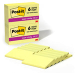 Post-it Super Sticky Notes, 3" x 5", Canary Collection, 90 Sheet/Pad, 12 Pads/Pack (65512SSCY)