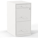 Staples 3-Drawer Vertical File Cabinet, Letter Size, Lockable, 26.9"H x 14.3"W x 18.9"D, White (ST52144-CC)