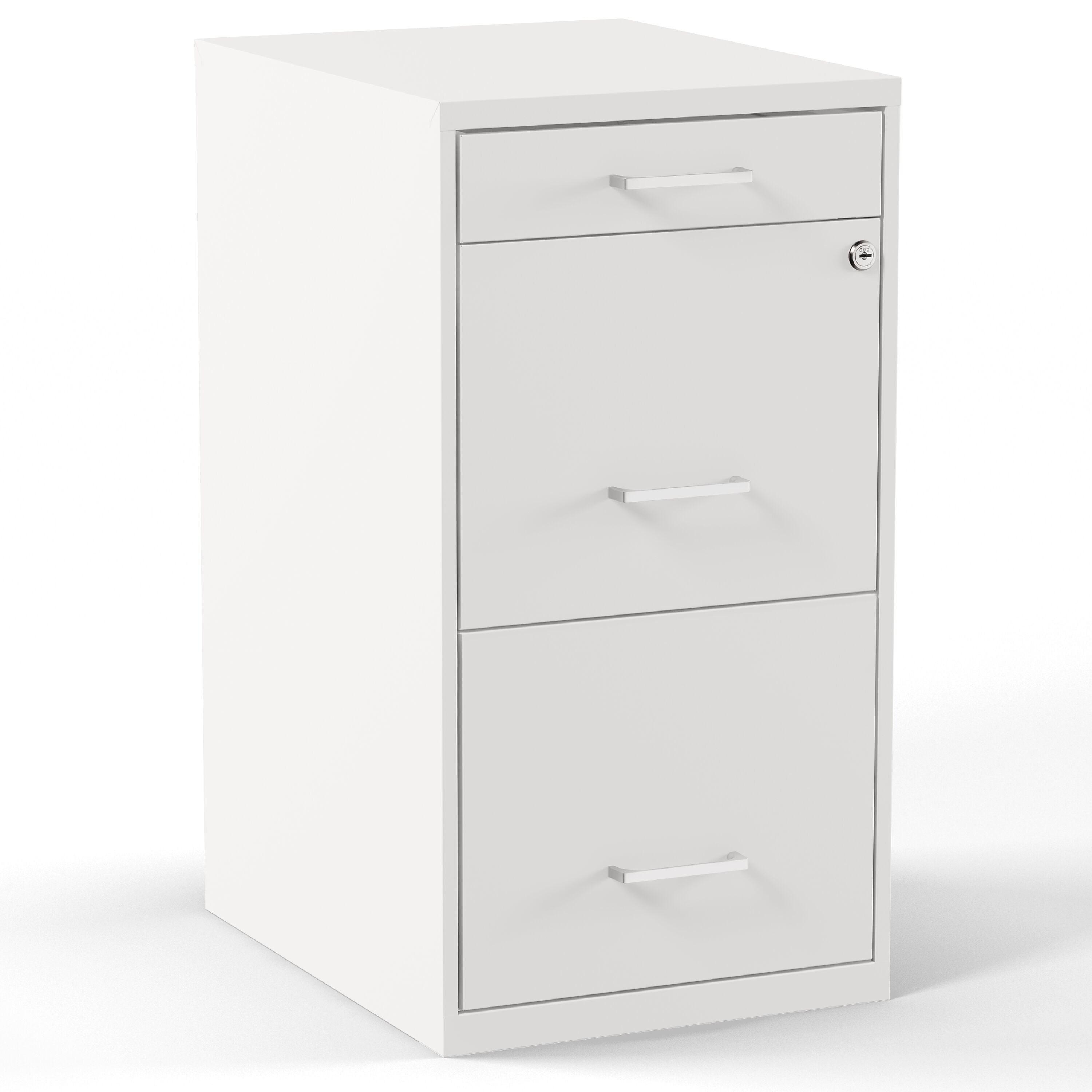 Staples 3-Drawer Vertical File Cabinet, Letter Size, Lockable, 26.9"H x 14.3"W x 18.9"D, White (ST52144-CC)