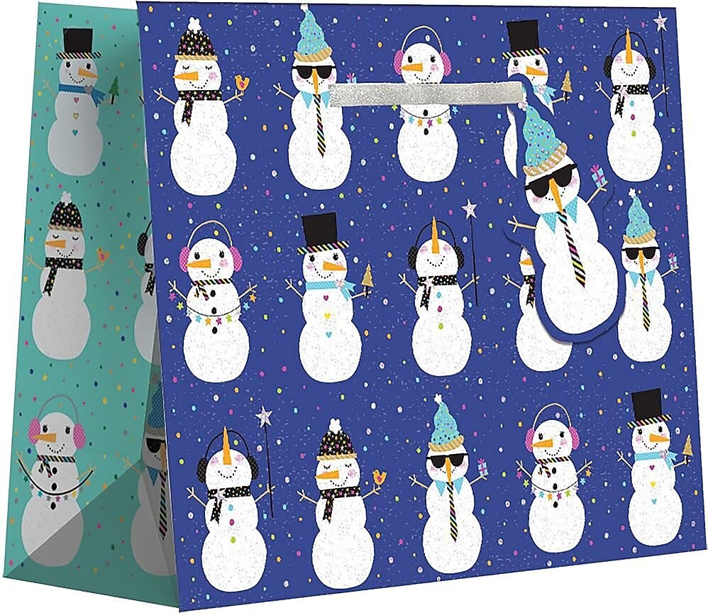 JAM Paper Snowman Party Large Gift Bags, 120/pack (526BXLT6081)