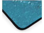 DENY Designs Azure Slices by Studio K Originals Anti-Slip Polyester Desk Pad, 15.5" x 31.5", Blue (84195-DSKMAT)