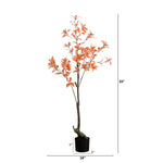Nearly Natural 4.5' Autumn Pieris Artificial Fall Tree (T4737)
