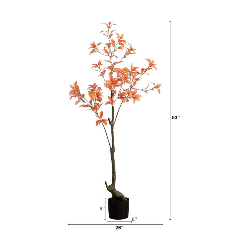 Nearly Natural 4.5' Autumn Pieris Artificial Fall Tree (T4737)