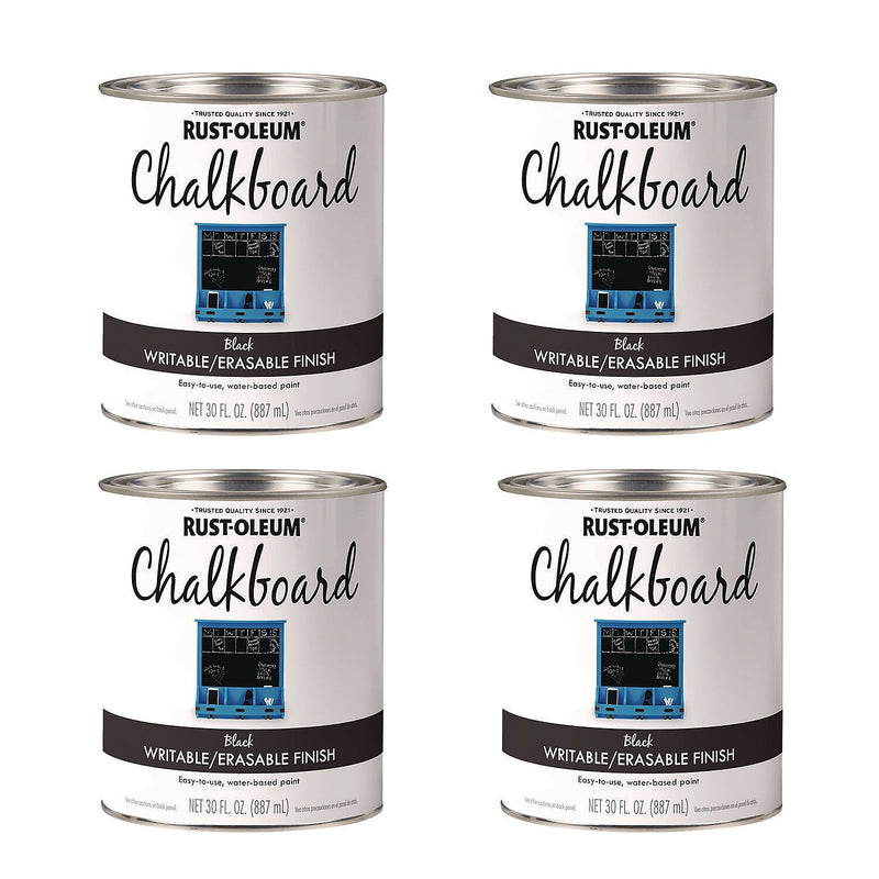 Rust-Oleum Matte Black Chalkboard Paint, 30 oz. Can, 4/Carton (301450)