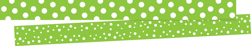 Barker Creek Double-Sided Border, 35" x 3", Dot to Dot Lime, 24/Pack (4438)