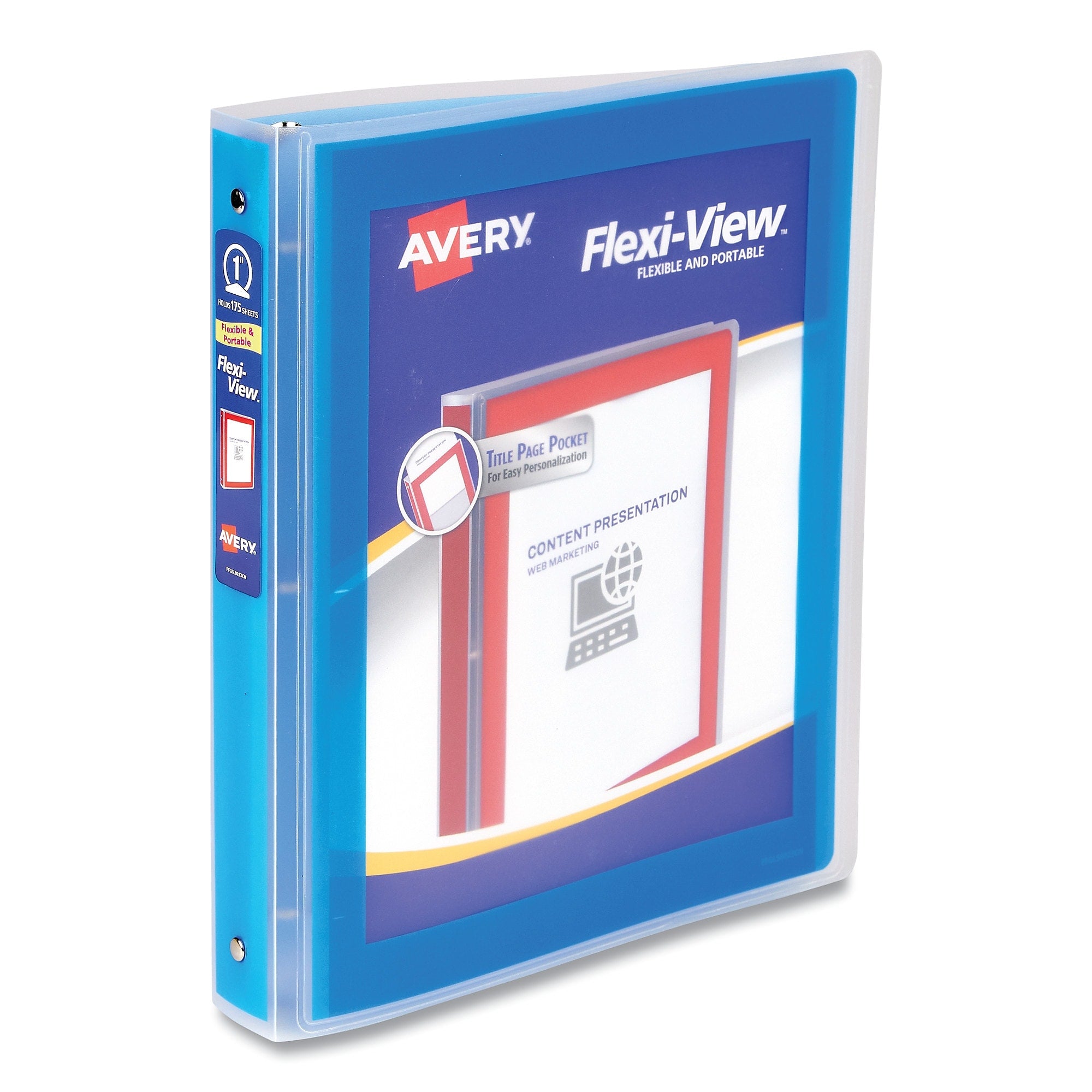 Avery Flexi-View 1" 3-Ring Binder, Blue (AVE17607)