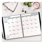 2025-2026 Blueline Plan and Link 9.06" x 11" Monthly Planner, Faux Leather Cover, Black (REDC151281T)