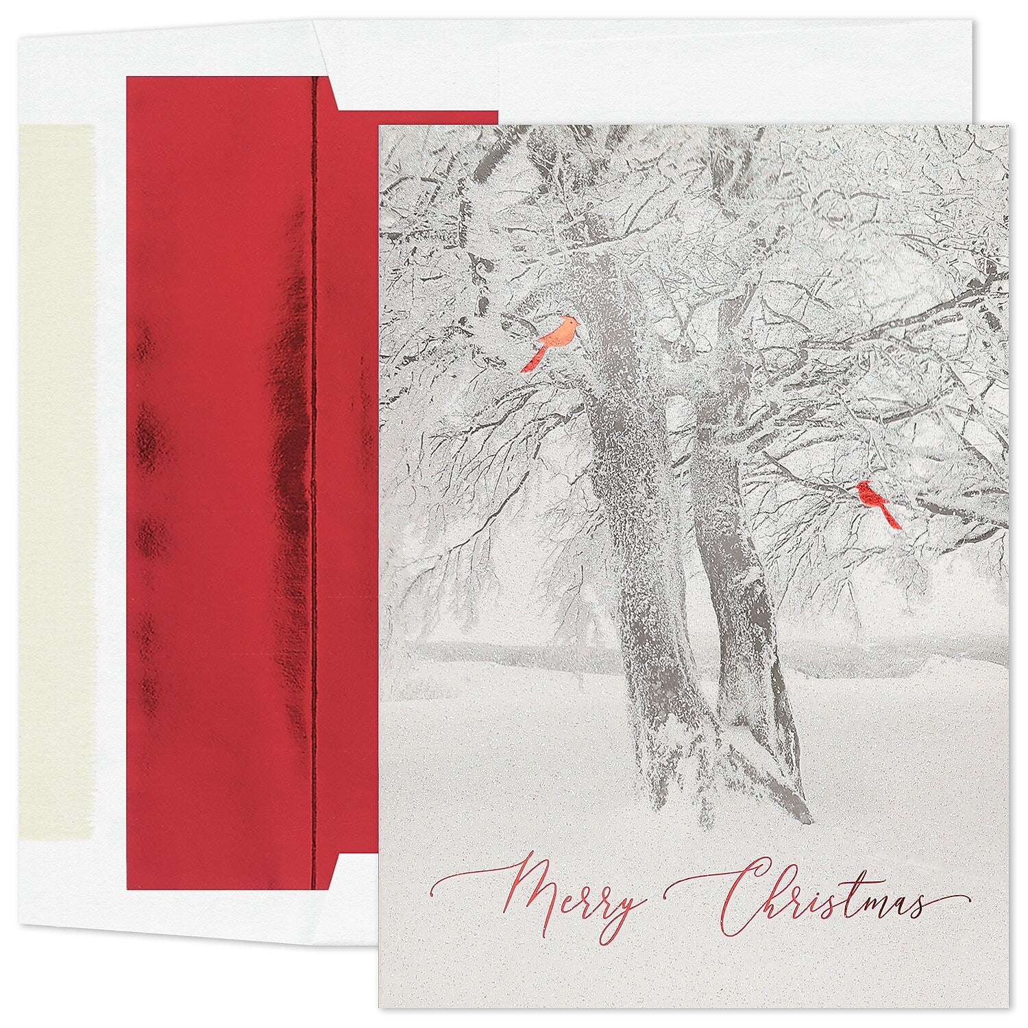 Masterpiece Studios Holiday Collection Cardinal Tree Christmas Cards with Envelopes, 7.8" x 5.6", 15/Pack (978200)