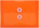 JAM Paper Premium Plastic Filing Envelope with Button & String Closure, Orange, 3/Pack (920B1ORX3)