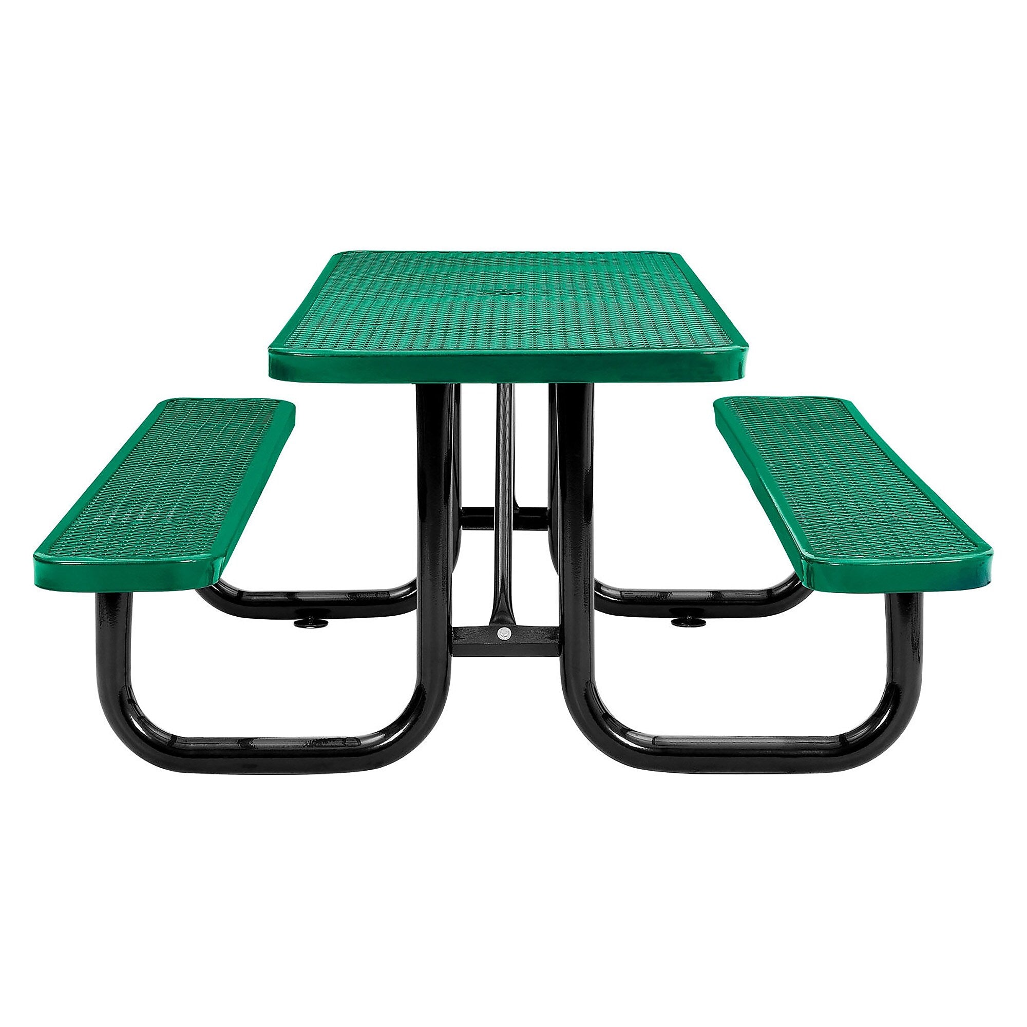 Global Industrial 6' Rectangular Outdoor Steel Picnic Table, Expanded Metal, Green (277152GN)