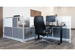 Luxor Workflow Series 4-Panel Freestanding Modular Room Divider System Starter Wall with Whiteboard, 48"H x 53"W, Gray/Silver