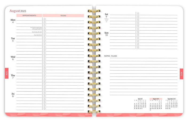 2025-2026 Plato Black Solid 6" x 7.75" Academic Year Weekly Planner, Black (9798330700073)