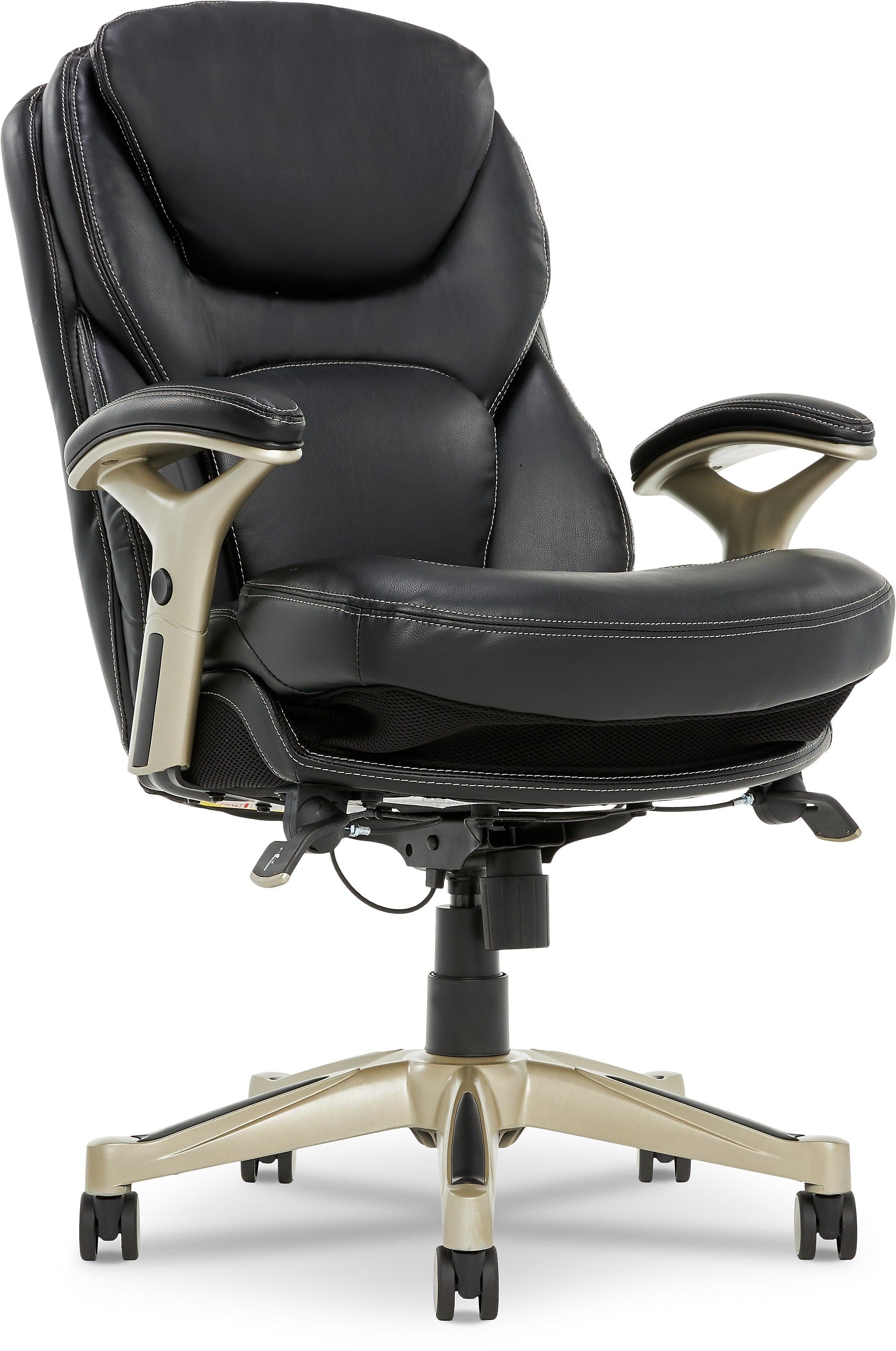 Serta Claremont Ergonomic Leather Swivel Executive Chair with Back in Motion Technology, Black (CHR200006)