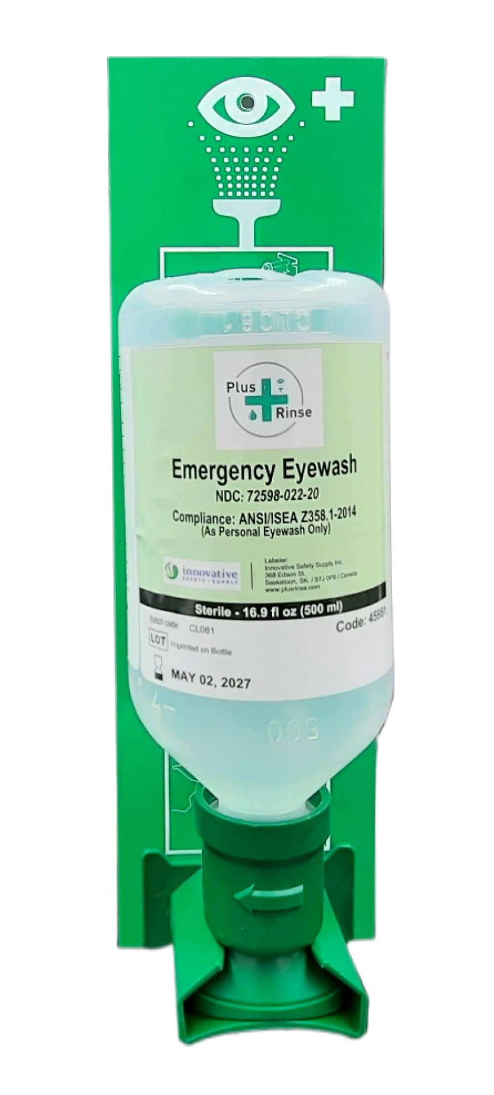 Plus Rinse Single Open-Mount Eyewash Station (45118)
