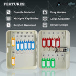 AdirOffice 30-Key Cabinet with Combination Lock and Key Tags, White (682-30-WHI-689-PKG)