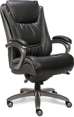 Serta Big & Tall Ergonomic Bonded Leather Swivel Executive Chair, Black/Silver (44951)