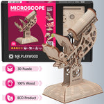 Mr.Playwood Microscope Mechanical Wooden 3D STEM Model, 106 Pieces/Set (AVRAV1612204)
