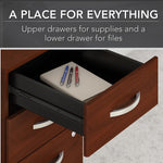 Bush Business Furniture Studio C 72"W Office Desk with Mobile File Cabinet, Hansen Cherry (STC013HCSU)