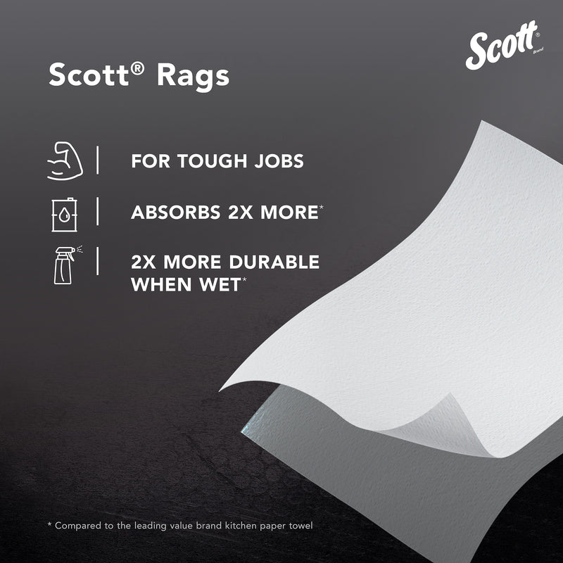 Scott Rags in a Box, 9" x 12", White, 200 Sheets/Box (75260)