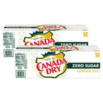 Canada Dry Zero Sugar Ginger Ale Soda, 12 oz., 24/Carton (00078000148169)