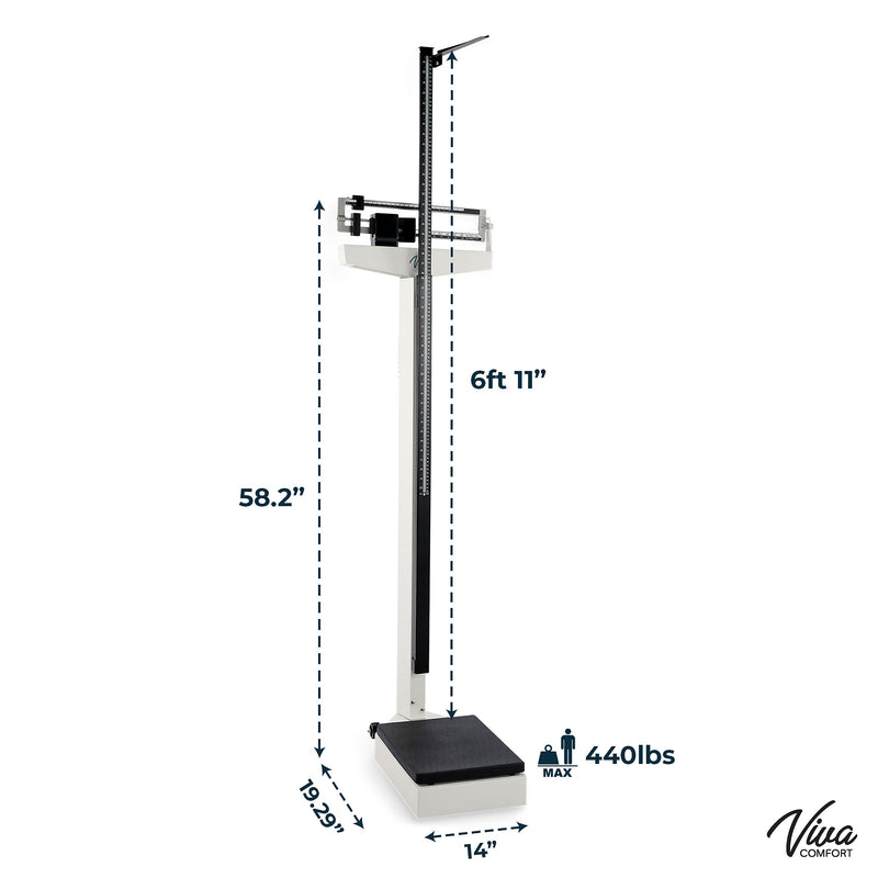 Viva Comfort ME904 ADIME904-02-MK Physician Scale, White, 440 lbs. Capacity