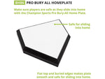 Champion Sports Pro Bury-All Baseball Home Plate, Black/White (BH86)