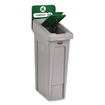 Rubbermaid Commercial Slim Jim Single-Stream Compost Recycling Station Kit, 23 Gallon, Gray/Green (2185051)