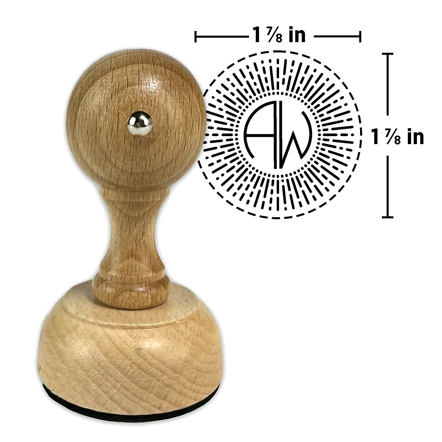 Custom Premium Round Wood Stamp 50RD, 1 7/8" Impression