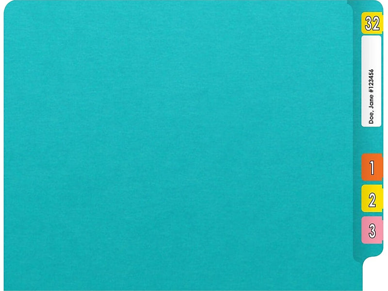Medical Arts Press Heavy-Duty End Tab File Folder, Straight Cut, Letter-Size, Light Blue, 40/Box (S-09458-LBL)