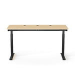 VersaDesk PowerLift 60"W Electric Rectangular Adjustable Standing Desk, Maple/Black (PLSDR6024-BM-APP)