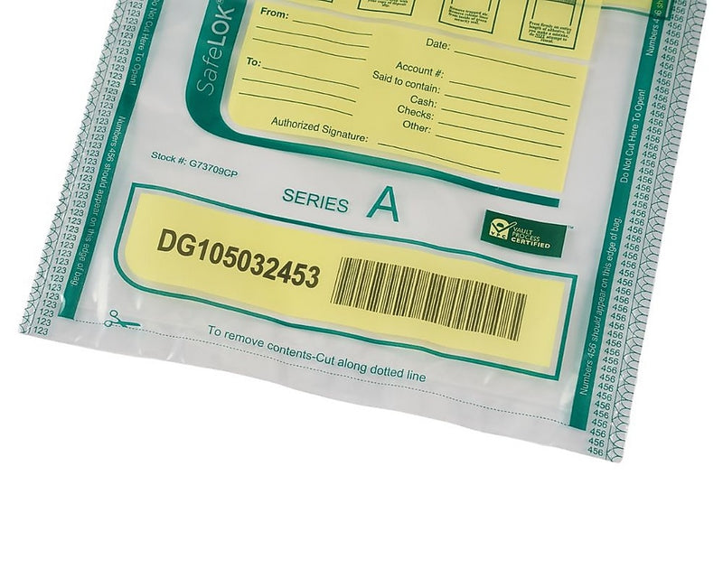SafeLok Series A Deposit Bag, White, 100/Pack (585089)